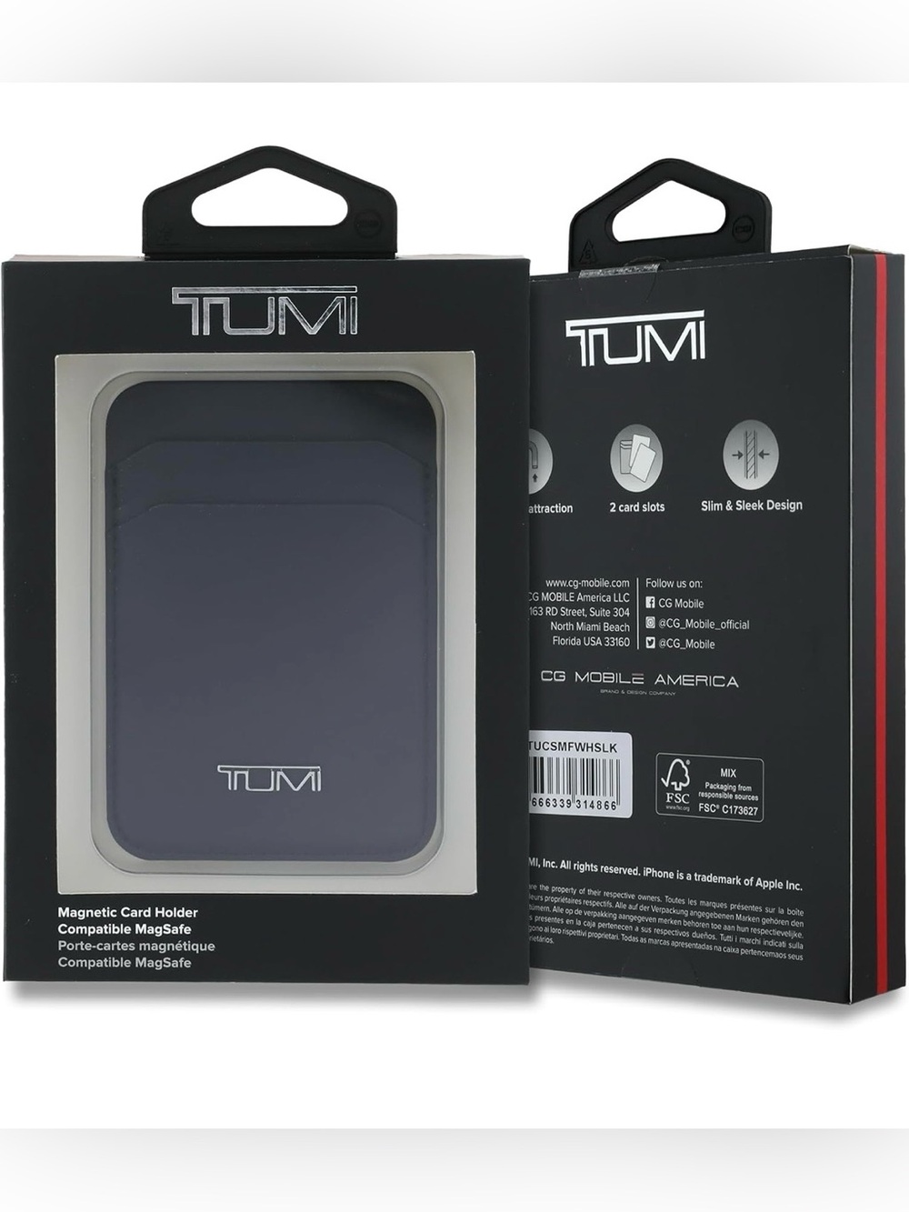 Tumi Magnetic Card Holder Wallet - Black